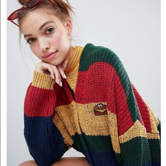 Lazy Oaf Hamburger Embroidered Cardigan 